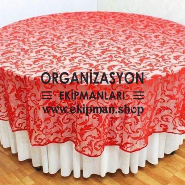 Desenli Siyah Dantel Masa Örtüsü Kapak