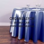 Yuvarlak Kalın Parlak Saten Masa Örtüsü