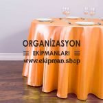 Yuvarlak Kalın Parlak Saten Masa Örtüsü