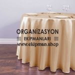 Yuvarlak Kalın Parlak Saten Masa Örtüsü